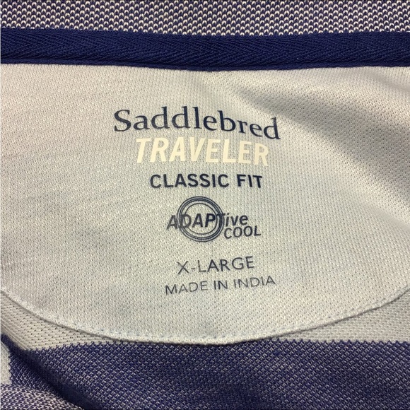 Saddlebred Traveler Classic Fit AdaptiveCool Mens Short Sleeve Stripe Polo - Picture 6 of 12